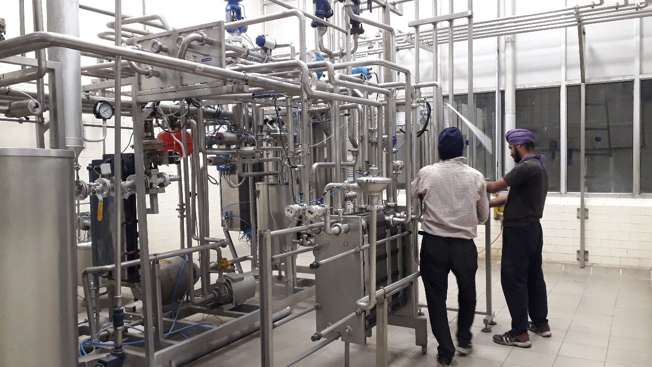 Completed stainless steel pipe installation