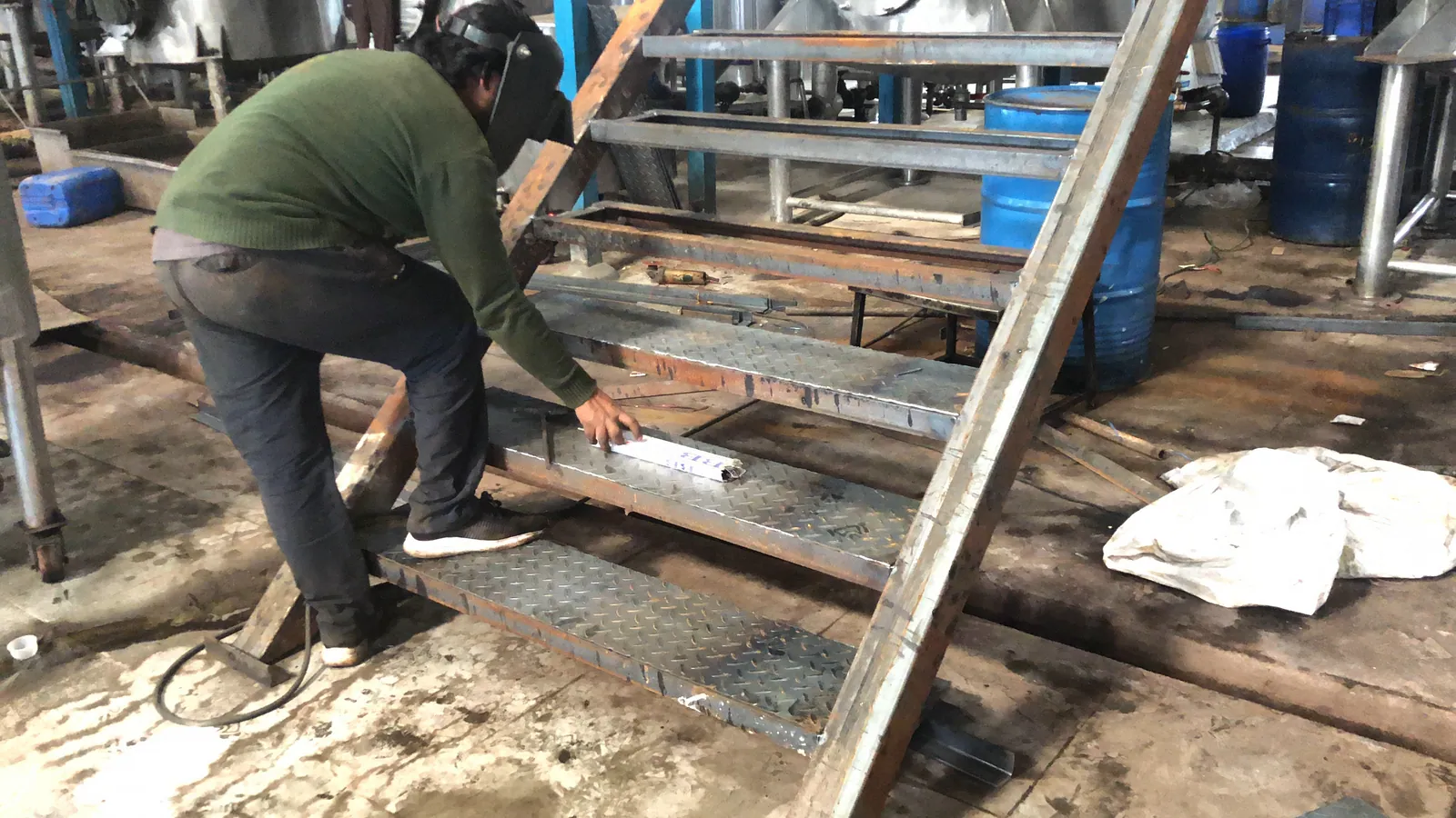 Industrial steel stair fabrication and welding by LS Metal Works
