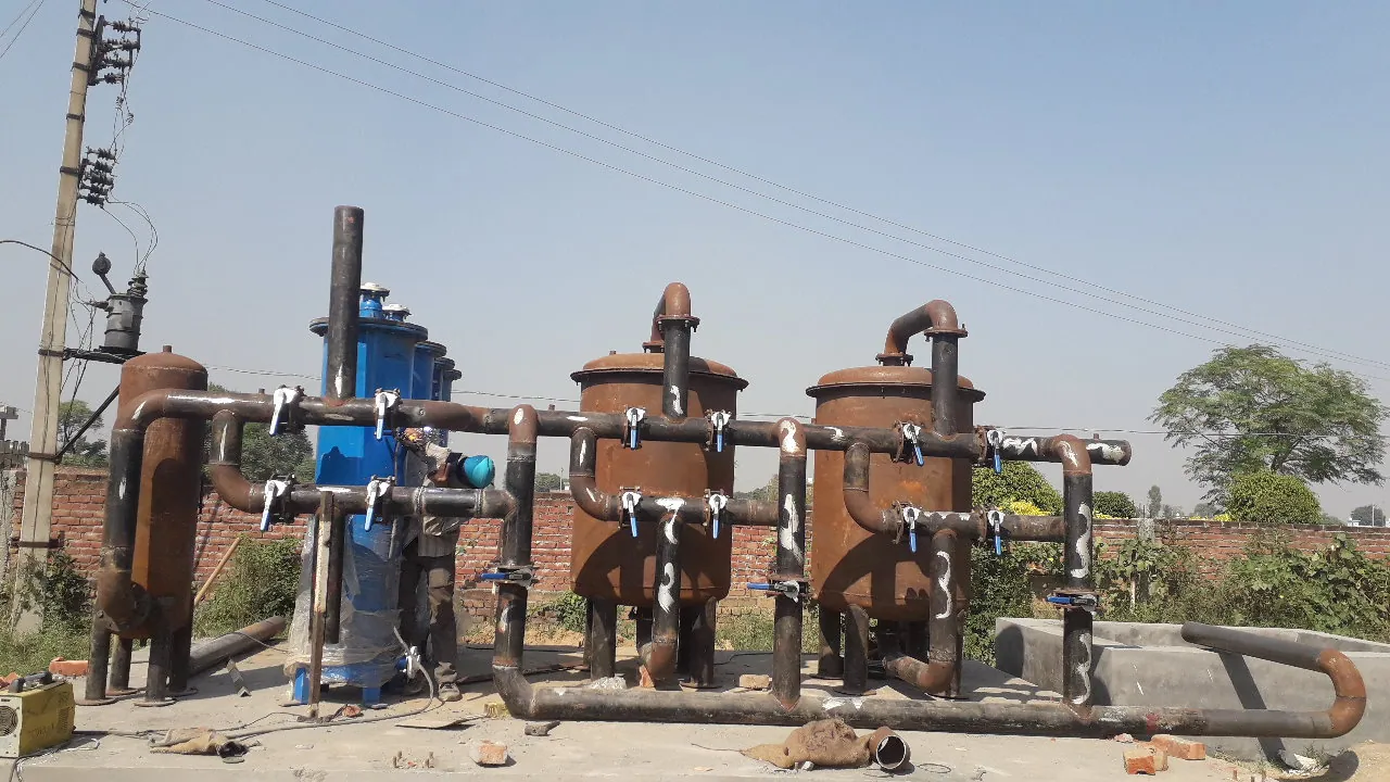 Industrial iron removal treatment system under final site assembly